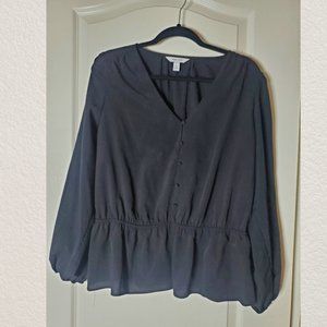 Nine West XL Black Blouse